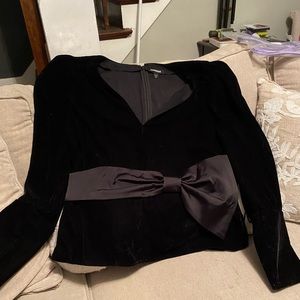 Express velvet zip back blouse